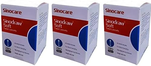 Sinocare 28G Blood Glucose lancets x 150pcs for Diabetics Test Single use codefree Safe accu Lancing Device