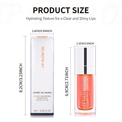 Prreal Tinted Lip Oil Plumping Lip Gloss, Hydrating Lip Glow Oil Lip Care Moisturizing Clear Toot Lip Oil for Dry Lips, Nourishing Water Glossy Glass Lip Oil Gloss Non-Sticky Shine Lip Tint (Pink) - Image 8
