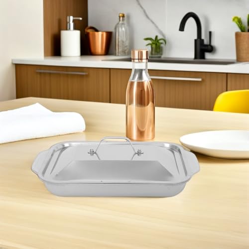Bandeja de acero inoxidable profunda para asar sin deformaciones ni derrames 6