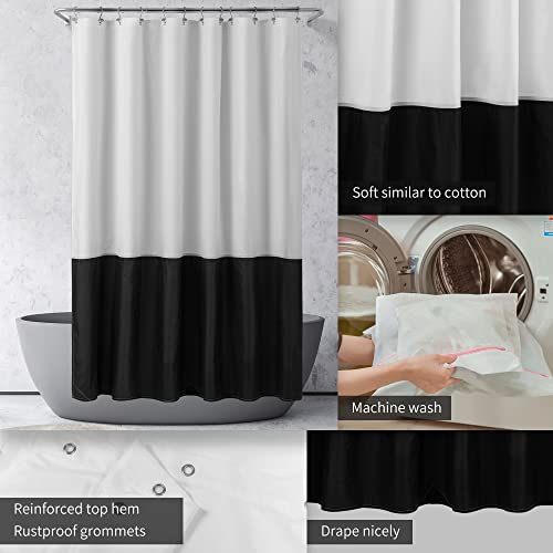 Image of ALYVIA SPRING Waterproof Fabric Shower Curtain or Liner Black /White, 72x72