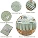 EFFICINATURE Round Tablecloth 60 Inch Table Cloth Green Leaves Pattern Scalloped Edge Silky Soft Fabric Waterproof Wrinkle Free Washable Table Cover for Kitchen Dining Party Banquet Patio Decor