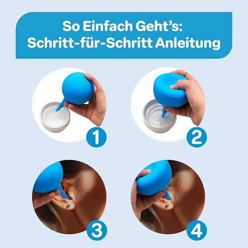 Raibu Ohrenreiniger 200ml - Ohrenschmalz Entferner für Babys, Kinder & Erwachsene - Sicherer & Wiederverwendbarer Ohrreiniger - Ohrendusche & Ohrsauger, perfekt zur Ohrreinigung