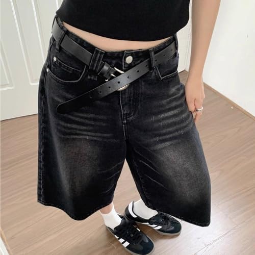 Retro Casual high Waisted Cropped Jeans, Fashionable Wide Leg Straight Leg Pants Suitable for Both Men and Women3