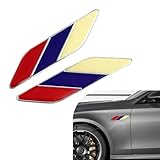 VCYOPN 3D Tricolor Flag Emblem, Aluminum Alloy Tri-Color Label Front Grille Badge...
