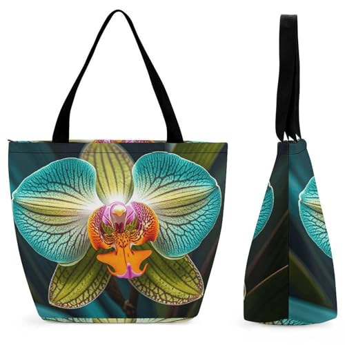Sac fourre-tout orchidée bleu sarcelle pour voyager léger et transporter vos affaires avec style