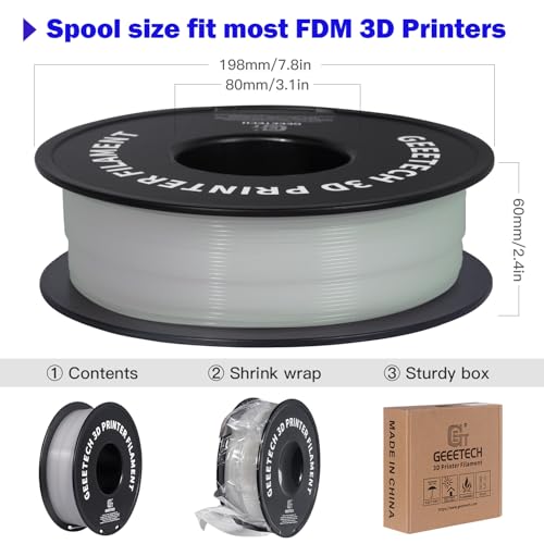 Image of GEEETECH Glow in The Dark PLA Purple Filament, 3D Printing Luminous Filament 1.75mm, Best with UV Lamps, 1kg Spool (2.2lbs), Dimensional Accuracy + /- 0.02 mm, Fit Most 3D Printers