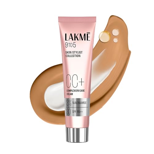 Lakme 9 to 5 CC Cream Almond with 3% Niacinamide Complex SPF30 PA++ | 90% lightweight moisturizing cream for Care & 10% Foundation for Care |Conceals 