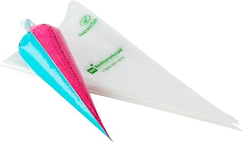 Miniatura 12 de Restaurantware Pastry Tek - Bolsas de glaseado bicolor de 17.7 x 9.5 pulgadas, 100 bolsas gruesas multicolores, sostenibles para glaseado y crema de