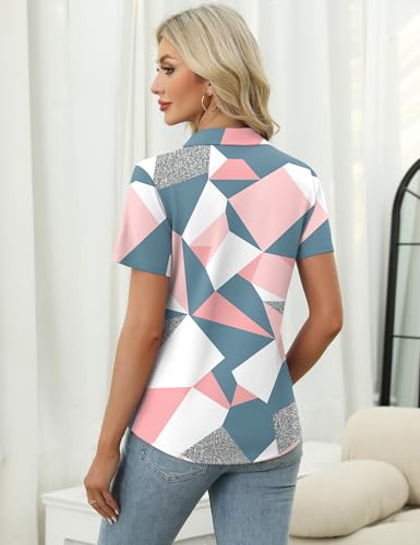 Image of LOMON Womens Golf Polo Shirts Summer Short Sleeve 1 /4 Zip Tops Moisture Wicking Casual Tennis Activewear with Pockets