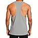 InleaderAesthetics Men's Tank Tops Sleeveless Shirts Y-Back Gym Workout Stringer Tank Tops Bodybuilding Fitness T-Shirts - Gray-XL