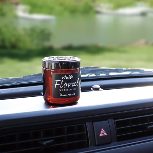 Image of CARALL Brown Marks Gel White Floral Car Air Freshener (160 gms)