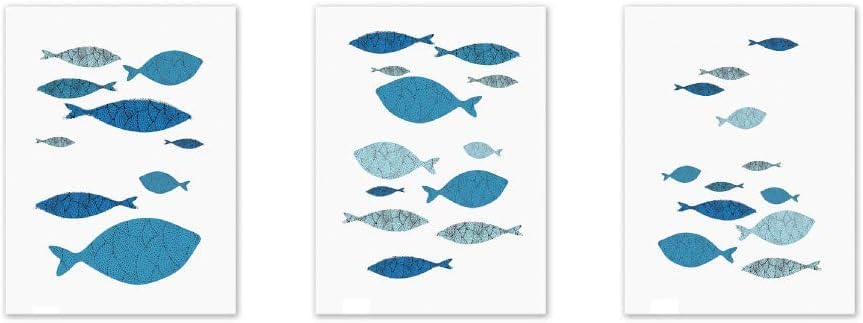 Láminas de lienzo de peces sin marco para decorar salones oscuros aportando luz y alegría