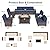 ALAULM 10 Pieces Patio Furniture Set with 2 Swivel Chairs Patio Furniture Outdoor Sectional Sofas with 55000 Gas Fire Pit Patio Conversation Set w/7 Cushions-Dark Blue