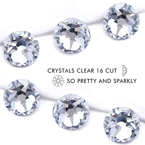 Image of Rhinestones 16 Cut Non Hotfix Flatback Rhinestones for Crafts Glass Nail rhinestones Nail Gems Crystals Rhinestones for Makeup Bags Shoes Decoration DIY(SS30,288pcs,Clear)
