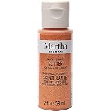 Martha Stewart Crafts Multi-Surface Glitter Acrylic Craft Paint, 2 oz, ORANGE SORBET