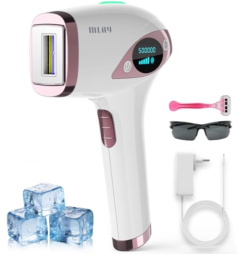 Depilador a Laser IPL MLAY T4 com Resfriamento, Aprovado pela ANVISA, Luz Pulsada para Uso Doméstico, Redução Visível de Pelos com Uso Contínuo, Unissex, para Rosto, Axilas e Corpo, Bivolt