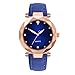 Produktbild Proumy Damen Quarzuhrwerk Uhr PU Leder Armband Minimalist Elegante Romantisch Schmuck Damen Armbanduhr Elegant Quarzuhr (Blau)