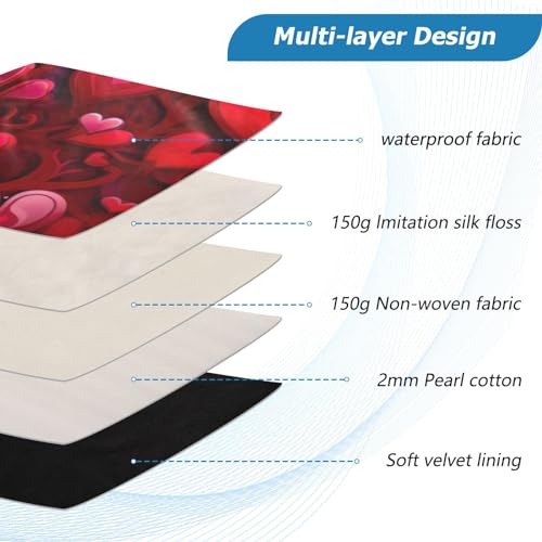 Funda para portátil 13-14 pulgadas con patrón de corazones rojos miniatura 4