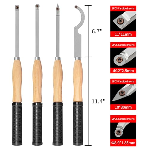 DEEFIINE Full Size Carbide Tipped Turning Tool Set