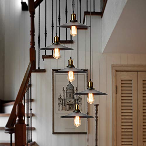 Lustre escalier moderne suspension spirale grand luminaire salon duplex