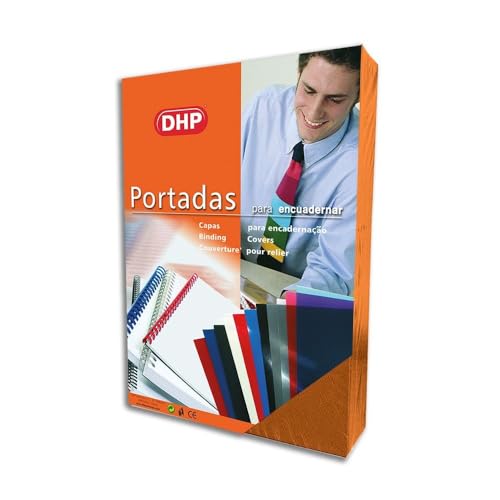 Lot De 50 Couvertures En Carton Gaufré N°8 - Format A4, 1000 G, Orange Fluo | Pour Reliure à Spirale, Classeurs