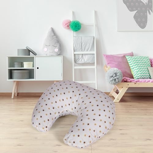 Image of Adjustable Baby Breastfeeding Pillow, Nursing Pillow, Maternity Feeding Pillow with Detachable Cover 0-24 Months Breastfeeding 24 x 22 x 6 inches (White Star)