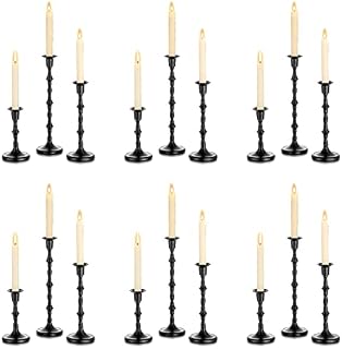 Nuptio Candle Holders for Candlesticks Gold - Set of 3 Taper Candle Holder Tall Candle Sticks Stands Candleholders Modern Metal Table Candlestick Holders for Wedding Party Christmas Living Room Decor