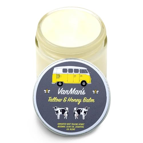 CADDISE Whipped Beef Tallow for Skin – 100% Grass-Fed Handmade Cream Moisturizer for Face & Body, Natural with Honey, Shea Butter, Jojoba Oil, Non-Greasy, Nourishing for Men, Women, Kids, 4 Oz