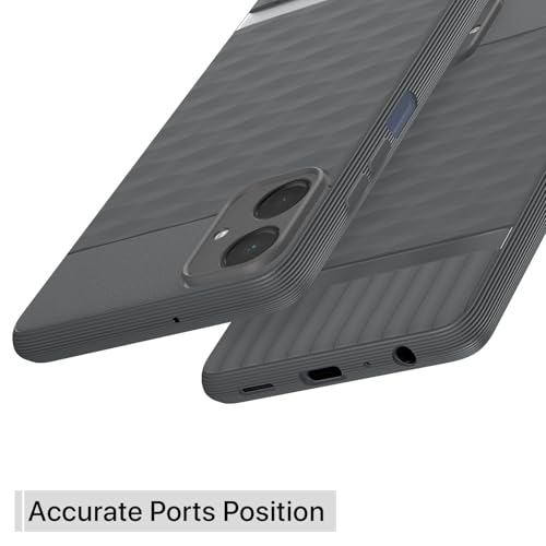 Image of Pikkme Back Cover for Samsung Galaxy A06 Soft Grip 3D Hexa Cube Texture Silicone Bumper Case (Grey)