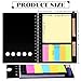 TOODOO 4 Packs 4.5 by 5.5 inch Spiral Notebook Lined Notepad with Pen in Holder and Sticky Notes, Page Marker Colored Index Tabs Flags (Red, Blue, Brown, Black Cover)
