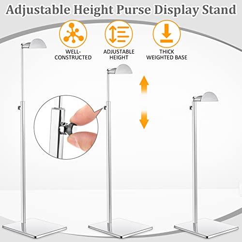 Maitys 4 Pack Purse Display Stands Stainless Steel Adjustable Height Bags Display Holder For Home Store Boutique Counter (Silver) #TOP2
