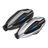 JESIMAIK バイク インカム H6 バイク用インカム QIK-Mesh2.0 音楽ながら通話 6人同時通話 デュアルチップ 磁気取付 FMラジオ 音楽共有 4種音楽効果 25H連続使用 8mm快適スピーカー HIFI音質 通信距離1600m 通信自動復帰 IP67防水防塵 7重ノイズ低減 ENC&DSP&CVC Qualcomm Bluetooth 技適認証済み ブラック&シルバー 2台