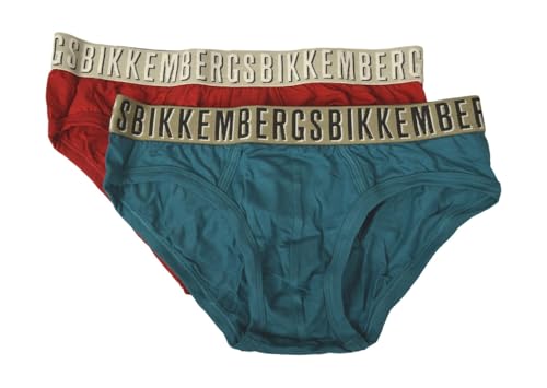 Slips homme coton stretch Bikkembergs lot de 2 sous-vêtements élastiques confortables slips noirs
