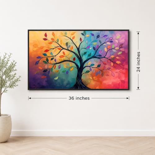 Image of Artsense Golden Tree of Life Wall Art Painting | Luxury Floral Tree Artwork with Birds | Nature Inspired Living Room Bedroom Office Hotel Wall Decor | Modern Abstract Botanical Wall Painting (ART-4)
