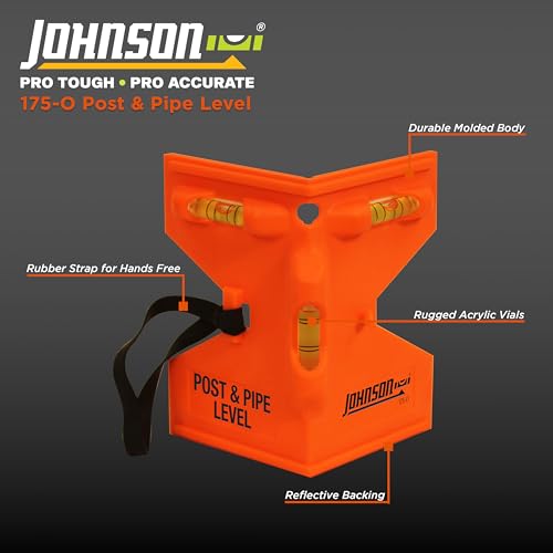 Johnson 175-O Post Level, GloOrange | Manual Operation | ABS Plastic & Rubber | 9 x 5 inches | 1 Count