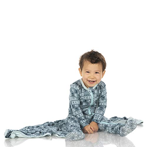 Image of KicKee Pants Print Footie with Zipper, Fitting Long Sleeve Pajama Baby Bodysuit, Ultra Soft Everyday One Piece Loungewear