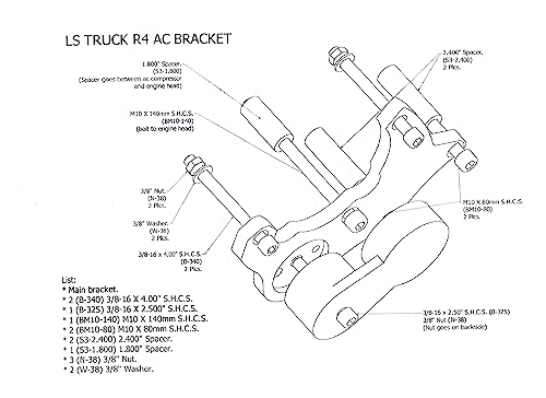 BuliBoao R4 AC Bracket, LS R4 AC Bracket for Chevy GMC 1999-2013 LS LQ LS2 LS3 LS6 - Image 8