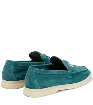 靴 Loro Piana Summer Charms Walk Summer Charms Walk Loafer Suede Argo Blue Melange | Loro
