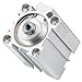 Baomain SDA32x30 Compact Thin Air Cylinder,1.26 inch(32 mm),Stroke 1.18 inch(30 mm), Double-Acting, Single Rod, Aluminum Body for Small Machinery and Industrial Automation