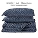 HORIMOTE HOME Quilt Set Queen Size Navy Blue, Classic Geometric Diamond Stitched Pattern, Ultra Soft Microfiber Lightweight Bedding Bedspread Coverlet for All Season with 1 Quilt 2 Pillow Shams