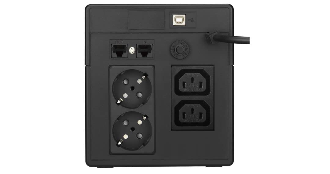 Onduleur Hero Pro Dual Plug 1200 - Infosec - UPS Poêle, PC, écran, TV, 2 Prise FR/Schuko 2 Prises IEC, ASI 1200VA/700W