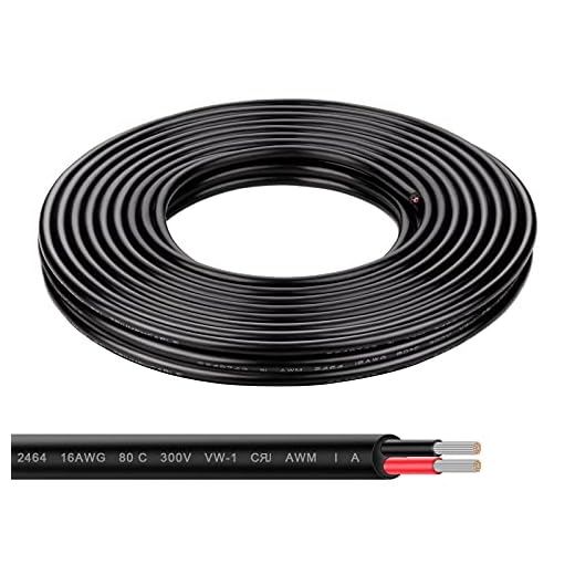 Geosiry Electrical Wire - 30Ft 16AWG Tinned Copper Hookup Wire, 2 Core Flexible Extension Power Cord for Auto，Insulated Stranded Cable for Outdoor Lighting Boat Marine UL Listed -Black (16AWG 30Ft)