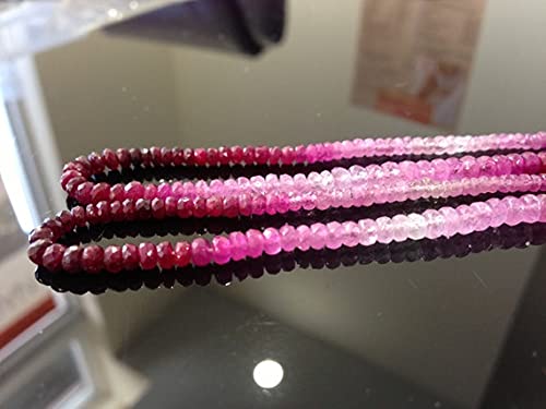 Rubis dégradé perles rondelles facettées AAA 2-3.5 mm fil de 8 pouces