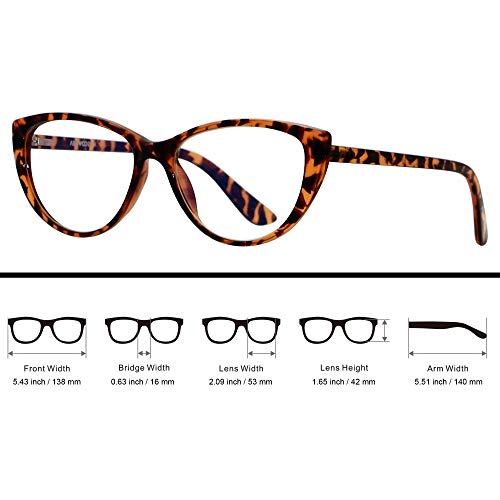 Image of ANDWOOD Blue Light Blocking Glasses Women Bluelight Blocker Computer Cateye Clear Cat Eye Eyeglasses Frame AR003
