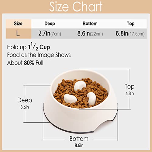 Super Design Dog Bowl Cat Bowl Slow Feeder - Slow Eating Habit Maker Dog Cat Food Bowl Anti-Gulping Puppy Slow Feeder Bowl For Dry Wet Raw Food Non-Slip Slow Feeder For Small Medium Large L Green #TOP5