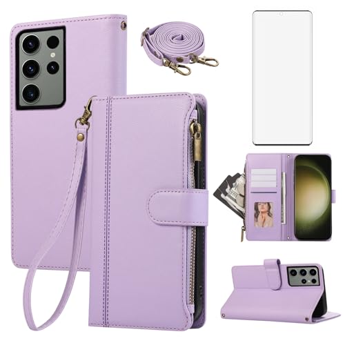 Coque Samsung S23 Ultra en cuir avec fermeture éclair élégante