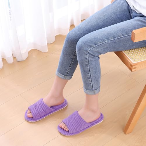 Image of shevalues Summer House Slippers for Women Men Breathable Waffle Indoor Slippers Slip-on Open Toe Home Shoes