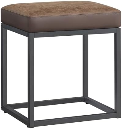 SONGMICS HOME LUIZ Collection - Ottoman Footstool, Rectangle Ottoman, Vanity Chair Stool, Footrest, Reversible Top, Side Table, Max. Load 660 lb, Bedroom Living Room Entryway, Walnut Brown ULOM079K01