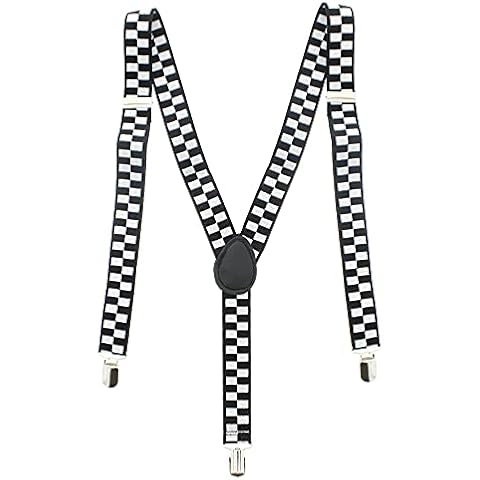 Blue Banana Checkered Braces (Black/White) Cover