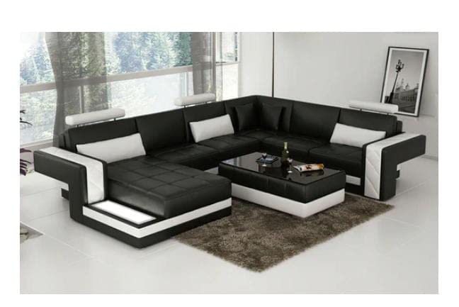 ZIQSHA FURNISHING Soft Fabric 7 Seater Sofa Set with Chaise and Centre ...